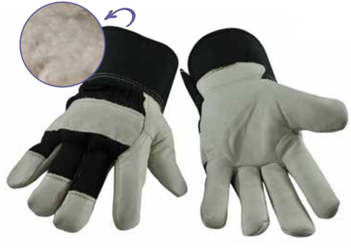 Picture of Work glove in leather with plush pile LINER