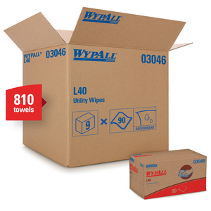 Picture of 03046, Wypall wiper L40 white 10.8 x10'' BOX