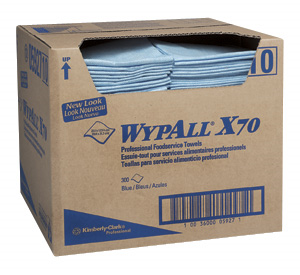 Picture of 05927, Wypall wiper X70 food blue 12.5x23.5'' fold