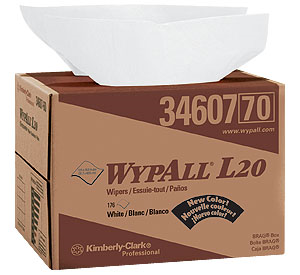 Picture of 34607,  Wypall wiper  L20 white 12.5''x16.8'' box