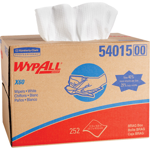 Picture of 54015,  Wypall wiper X 60 white 12.5''x16.8'' box